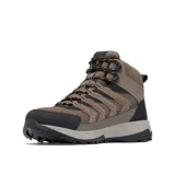 Bota de trekking de caña media Columbia Strata Trail Mid WP, color marrón con detalles en negro y cordones bicolores. Cuenta con tecnología impermeable Omni-Tech y suela de caucho de alta tracción Omni-Grip.