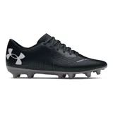 Championes de fútbol Under Armour Shadow Select 2 FG, color blanco con logo negro en el talón y detalles en gris.