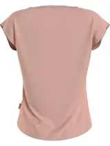 Remera de pijama color rosa pálido, de corte recto, con cuello redondo y mangas cortas.