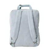 Mochila Rip Curl celeste de pana con logo bordado y bolsillo frontal.