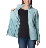 Campera polar Columbia Basin Trail III Full Zip para mujer, color azul marino. Con cierre frontal completo y bolsillos laterales con cierre.