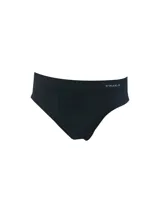 Slip de microfibra liso color negro, sin costuras y con cintura elástica con logo de la marca.