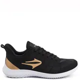 Championes Topper Liss Wns, color negro con detalles cobrizos y suela blanca.