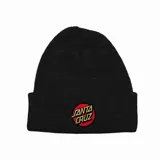 Gorro de lana negro con logo de Santa Cruz en el frente.