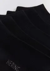 Kit de tres pares de medias grises de algodón elastizado, tipo soquete.