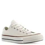 Championes urbanos Converse Chuck Taylor 70 OX de lona color blanco con detalles en rojo y azul en la suela.