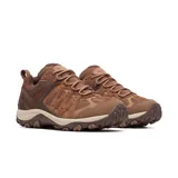 Zapatillas de senderismo Merrell Accentor 3 WP para hombre, color marrón. Capellada de gamuza y malla, cierre con cordones, puntera de goma protectora, plantilla extraíble Kinetic Fit™ BASE y entresuela de EVA moldeada por compresión.