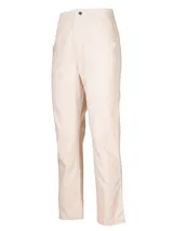 Pantalón de pierna recta color ladrillo, tiro alto y bolsillos estilo carpintero. Confeccionado en algodón orgánico.