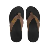 Ojotas de playa color marrón con suela antideslizante y tira de tela ajustable.