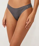 Bombacha bikini gris de microfibra con corte a láser.