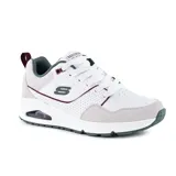 Championes Skechers Street Uno - Retro One. Zapatillas con cordones de estilo retro con parte superior de piel, ante y capa superpuesta de duraleather, plantilla Skechers Air-Cooled Memory Foam y media suela translúcida Skech-Air con cámara de aire.