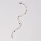 Pulsera de plata 925 con eslabones tipo rolo y cierre de mosquetón.