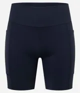 Bermuda deportiva masculina color negro, de corte ajustado tipo biker, confeccionada en microfibra con compresión y bolsillos laterales.