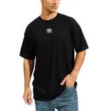 Remera negra de algodón con logo de Billabong estampado en el pecho.