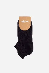 Soquete liso negro de algodón, nylon y spandex.