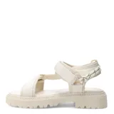 Sandalias negras con suela track y tiras de ajuste con velcro.