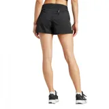 Short deportivo Adidas Own The Run para mujer, color negro con logo blanco.