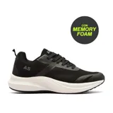 Championes deportivos American Sport Mike, color negro con suela blanca y detalles en gris.
