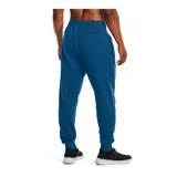 Pantalón de jogging Under Armour Rival Fleece color azul con logo blanco en el muslo izquierdo.