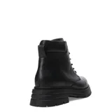 Bota acordonada de caña media con suela track robusta y diseño de estilo militar.