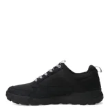 Zapatillas urbanas Caterpillar Hex Ready Low Mesh, color negro, con cordones grises y detalles en cuero y tela.