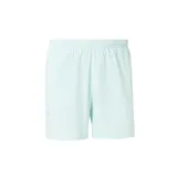 Short deportivo Adidas Own The Run color celeste con logo de la marca en el lateral.