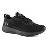 Zapatillas deportivas Skechers Squad de color negro, con cordones, capellada de tejido de punto y plantilla Skechers Memory Foam.