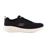 Championes Skechers GOrun Fast Quake, color negro con suela blanca. Zapatillas deportivas ligeras y con buena amortiguación, ideales para entrenamientos en gimnasio y al aire libre.