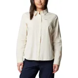 Camisa negra de manga larga para mujer, marca Columbia, modelo Silver Ridge 3.0. Confeccionada con tejido de secado rápido y protección solar UPF 50.