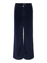 Pantalón de pana azul marino de corte ancho.