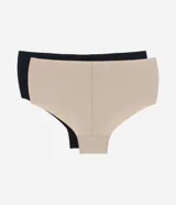 Pack de dos bombachas altas sin costuras, una color piel y otra negra, confeccionadas en poliamida y elastano.