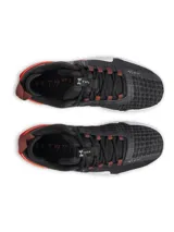 Zapatillas de entrenamiento Under Armour TriBase Reign 6, color celeste con detalles en gris y suela color caramelo.
