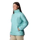 Campera acolchada Columbia Silver Falls II, color negro, con cierre frontal, cuello alto y bolsillos laterales con cierre.