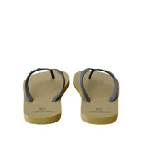 Ojotas Rip Curl color verde militar con tiras negras y logo de la marca en la base y en la tira.