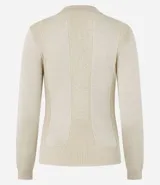 Blusa negra de viscosa con cuello en V con solapa, mangas largas y corte delantero.