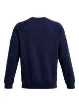 Buzo Under Armour Rival Fleece Crew de hombre, color azul marino, con logo pequeño bordado en el pecho.