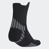 Medias deportivas Adidas Performance Training de largo medio, color negro con detalles en gris.