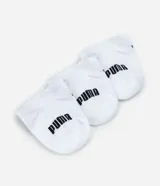 Kit de 3 pares de medias invisibles Puma blancas con logo negro.