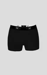 Pack de dos boxers negros con cintura elástica con logo de tijeras.