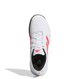 Championes Adidas Gamecourt 2.0, color blanco con detalles en rojo y negro, ideales para tenis.