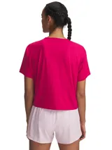 Remera deportiva Under Armour Motion SS, color negro, de corte holgado y tejido ligero que absorbe el sudor.