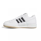Zapatillas Adidas Forum 84 Low ADV, color blanco con detalles en negro y suela color caramelo.