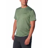 Remera deportiva Columbia Hike Crew color borgoña, de corte clásico y manga corta, con logo estampado en el pecho. Confeccionada en poliéster con tecnología Omni-Wick para absorción de la humedad y control de olores.