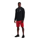 Buzo Under Armour Rival Terry de hombre, color gris jaspeado, con capucha y cordones ajustables. Logo de la marca estampado en el pecho.