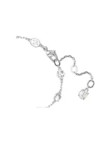 Pulsera plateada con cristales Swarovski de diferentes formas y tamaños.