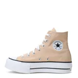 Championes Converse Chuck Taylor All Star Lift Platform HI color beige, de caña alta y plataforma.
