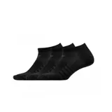 Pack de tres pares de medias invisibles negras unisex.