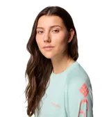 Remera de manga larga Columbia Tidal Tee II Long Sleeve, color verde agua con logo de la marca en el pecho y en la manga en color coral. Con protección solar UPF 50 y tecnología de secado rápido Omni-Wick.