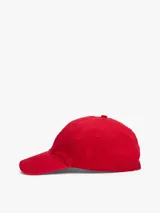 Gorra de béisbol roja de algodón, con logo de Tommy Hilfiger bordado en el frente.