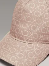 Gorra de béisbol color rosa con estampado del logo CK en jacquard.